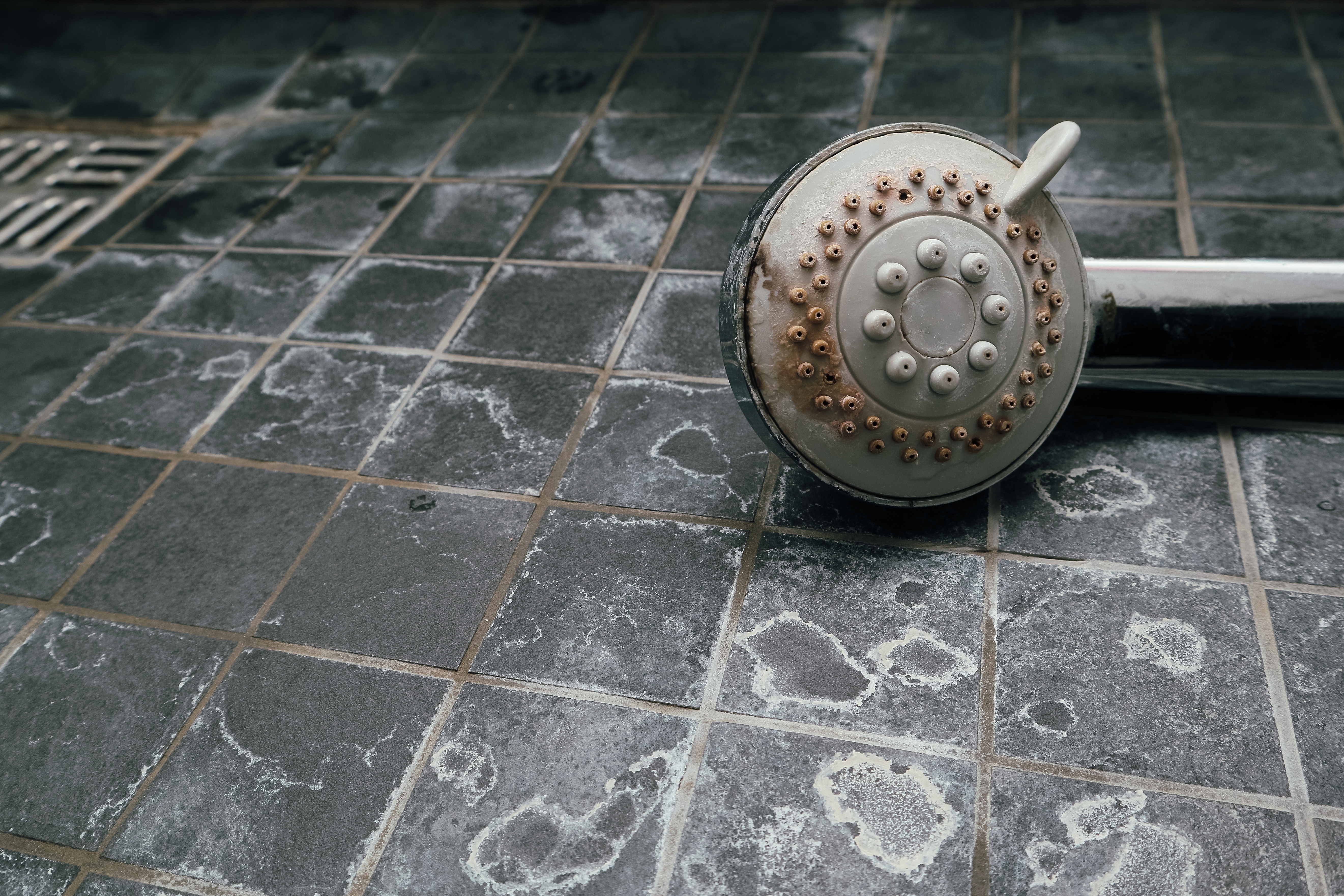 Limescale on shower and fixtures